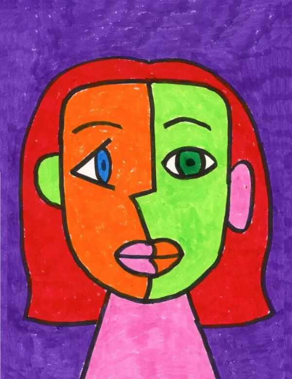 Picasso Inspired Art & Craft Projects for Kids How To Draw Cubism Portrait Art For Kids