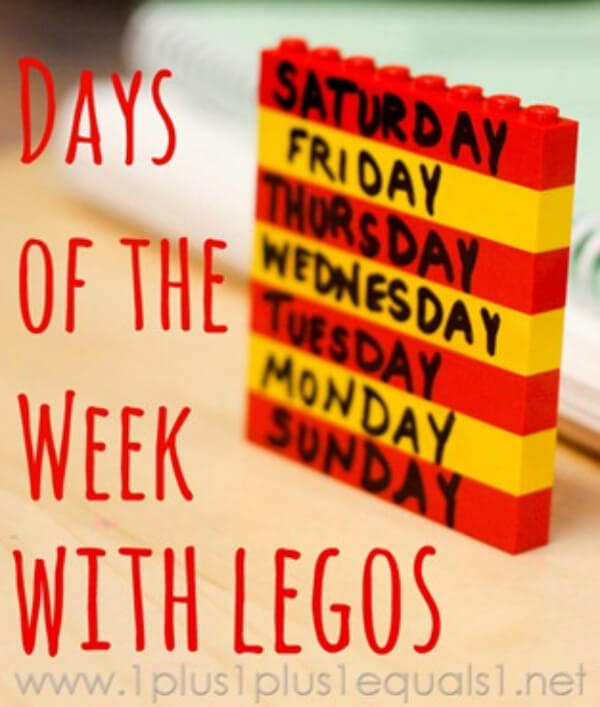 "Days Of The Week" Learning Activity For Kids Using Lego Bricks