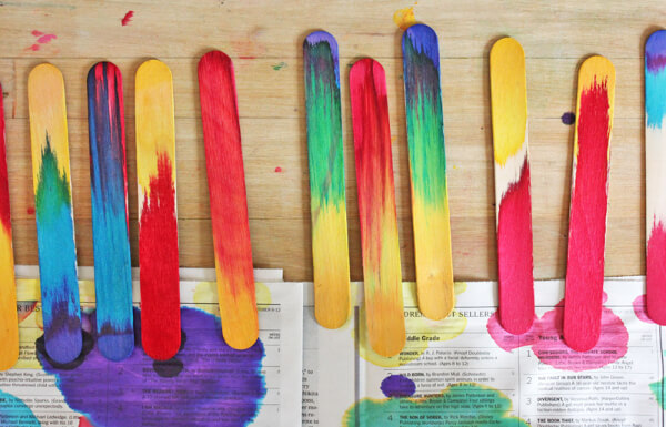 Icecream Sticks Painting Art Activity Art Projects for Preschoolers