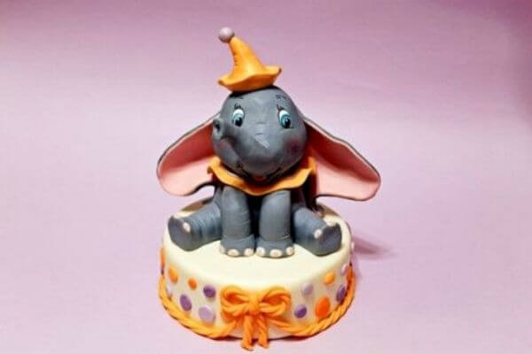 Baby Dumbo Elephant Cake Design For Toddler
