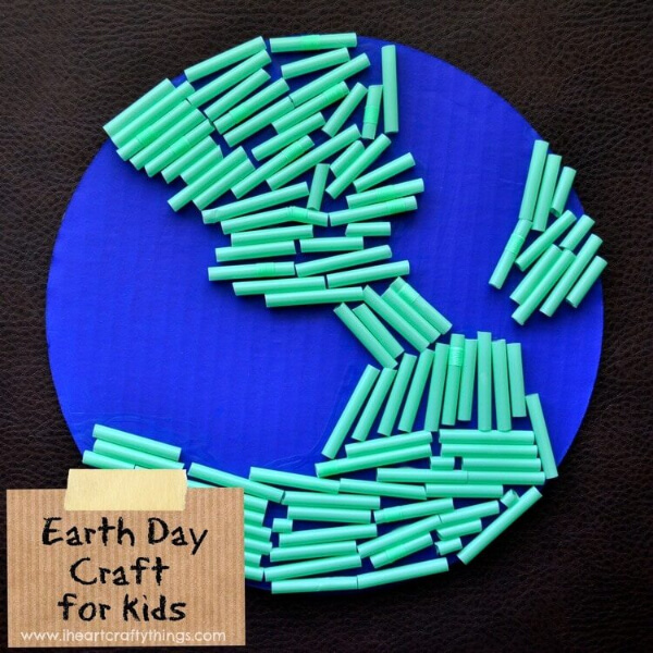 Straw Art Representing Mother Earth Earth Day School Projects For Kids 