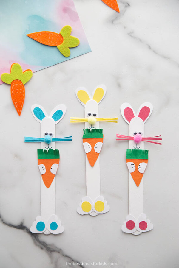Easter Bunny Popsicle Stick Craft For Kids
