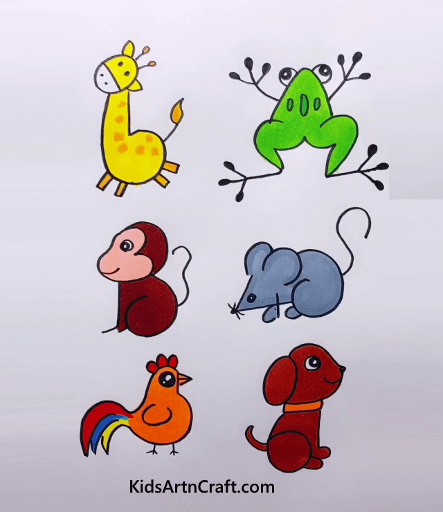 Let's Draw And Color These Beautiful Animals Cute Human-Friendly Animals