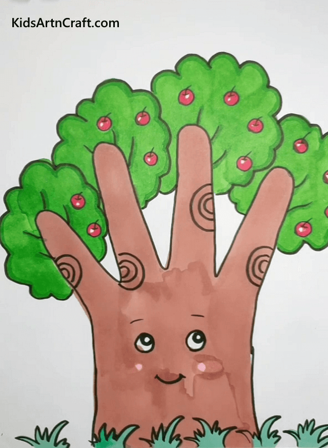 Stunning Art Techniques: Use Your Fingers And Draw Apple Tree Drawing Ideas For Kids