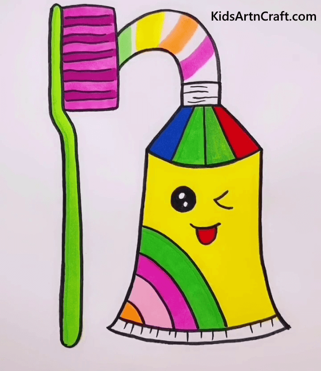 DRAWING IDEAS FOR KIDS Toothbrush and Toothpaste