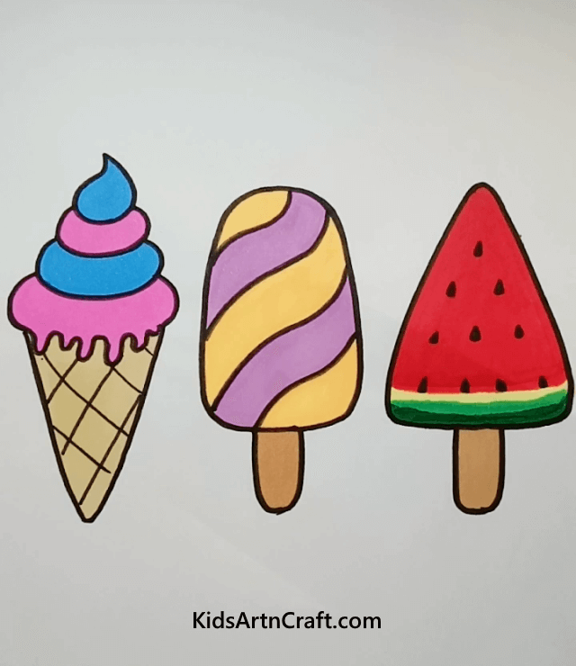Crazy Drawing Ideas Different Types of Ice Creams