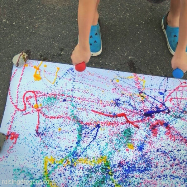 Creative Things to Do with Balloons Balloon Splatter Painting Activities For Preschoolers