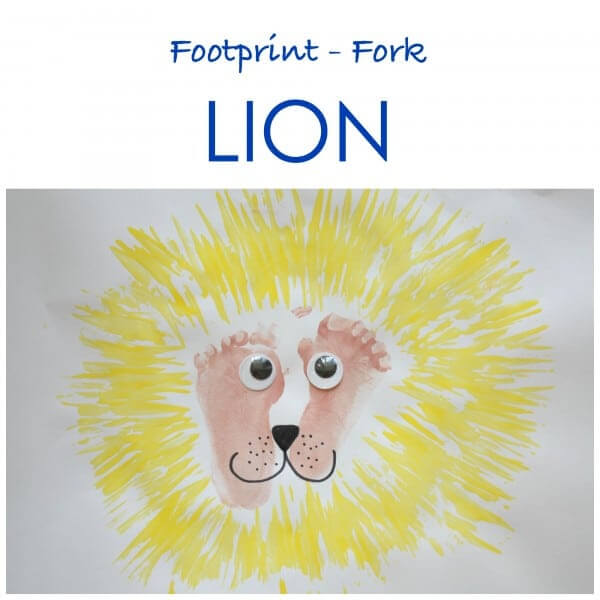 Lion Crafts & Activities for Kids Footprints And Forks Lion Fun Painting Activity