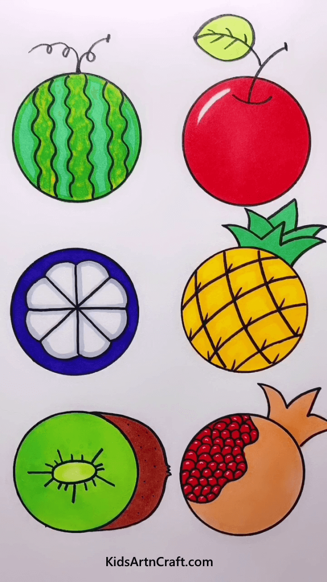 It's Time To Draw Fruits And Vegetables Summer Fresh Fruits