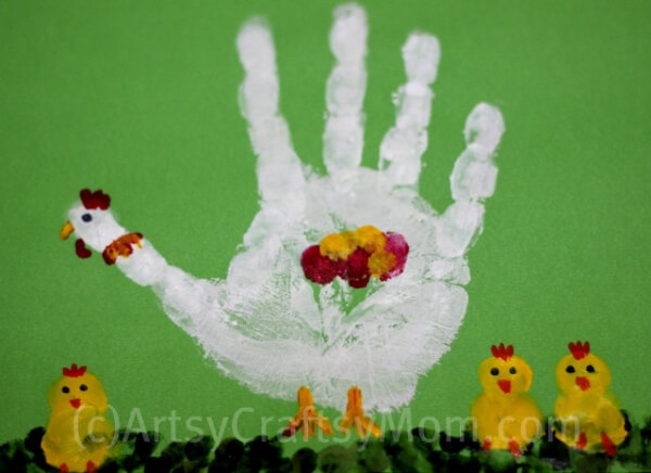 Spring Chick Crafts & Activities For Kids Handprint Chicken Art Idea For Kids