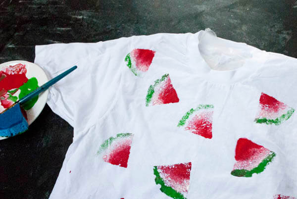 How To Make Watermelon Print Shirts Using Sponge & Paint Spunky Sponge Crafts & Activities For Kids