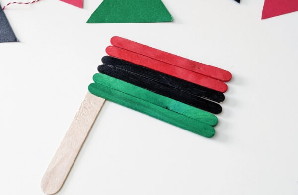 Simple Stick Flag for Kids to Celebrate Juneteenth