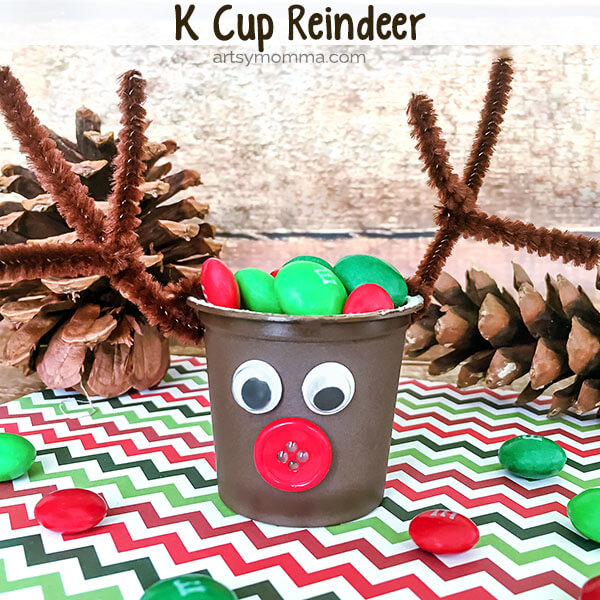 K Cup Reindeer Candy Holder Idea For Christmas