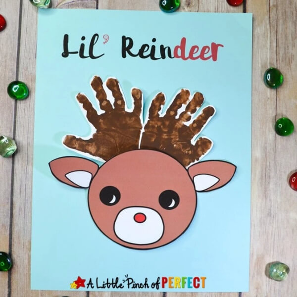 Lil’ Reindeer Rudolph Handprint Christmas Craft