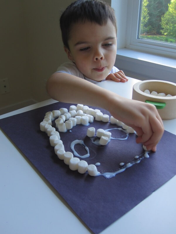 Fun Marshmallow Skull Craft Using Glue For Kids