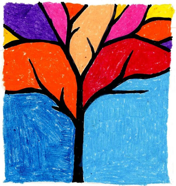 Negative Space Tree Art For Fourth Grade