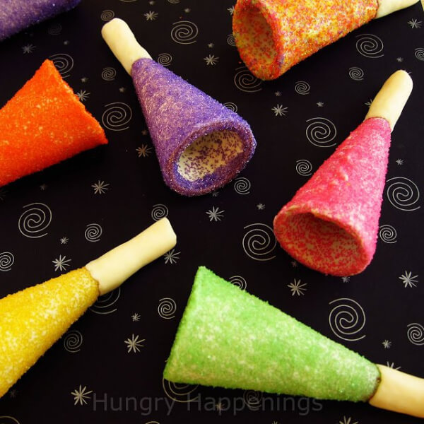 New Year's Eve Crafts for Kids How To Make Sugar Cone Party Horns