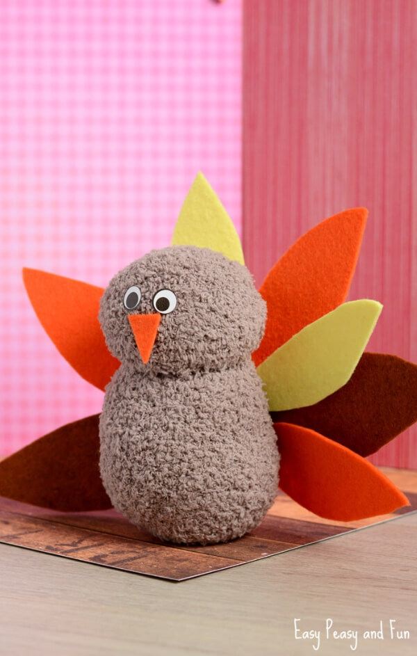 How To Make Sock Turkey Craft Without Sewing