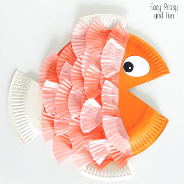 Cupcake Liner Paper Plate Fish Craft For Kids