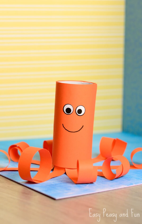 DIY Funny Octopus Craft Using Toilet Roll Paper