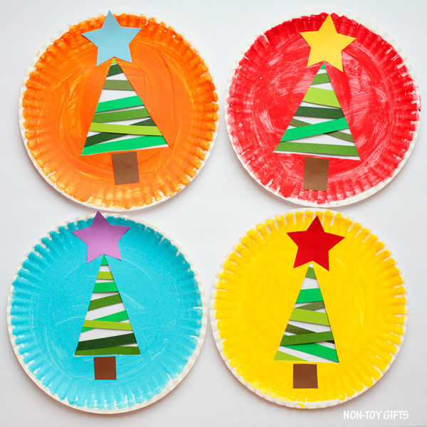 Simple Christmas Tree Paper Plate Craft Ideas Christmas Christmas Art & Craft Ideas for Kids