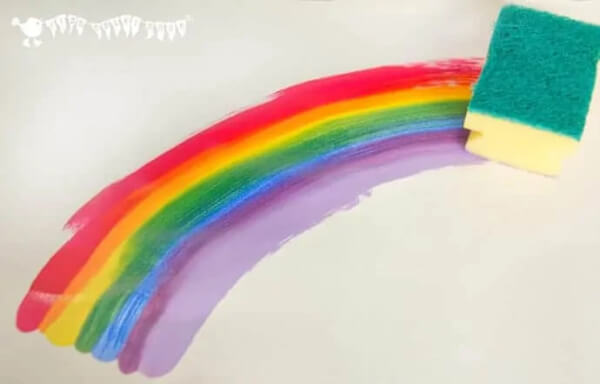 Arts and Crafts Ideas for Toddlers Rainbow Sponge Painting