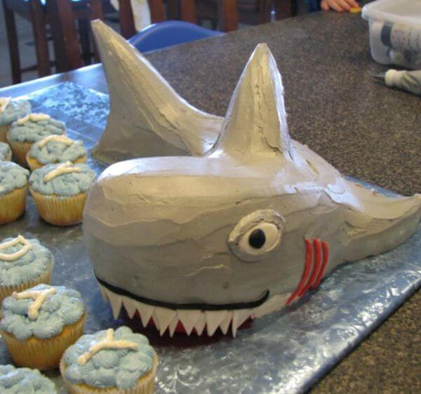 How To Make A Semi Naked Shark Cake Design For Kids