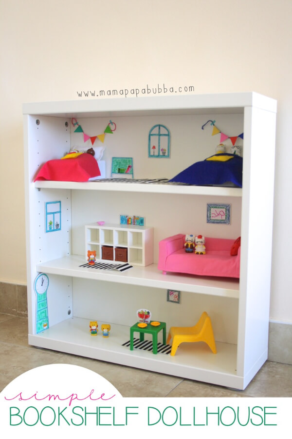 A Bookshelf Dollhouse for Miss G