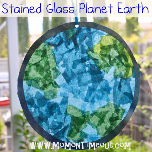 Earth Day Art & Craft Activities for Kids Stained Glass planet Earth Art For Kids