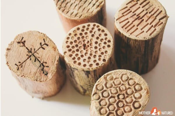 DIY Wooden Texture Stamps Activities For Kids