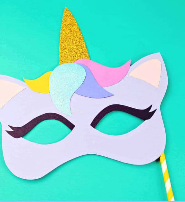 DIY Free Printable Unicorn Face Mask Craft Idea
