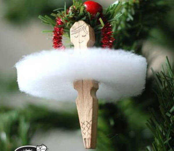 A ballet dancer From Pegs And Wadding Christmas Craft Clothespin Clip Crafts for Christmas