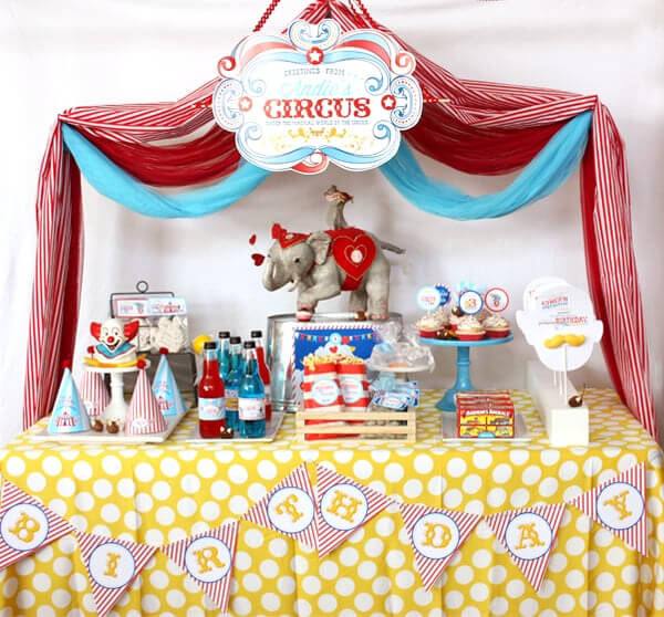 A Festive Circus-themed Third Birthday Party