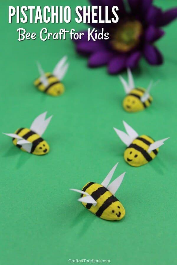 Easy Spring Crafts & Activities for Kids Amazing Pistachio Shells Bee Craft For Kids