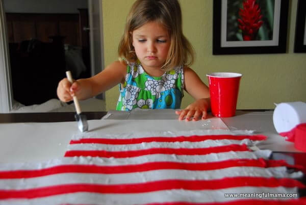 American Flag Collage Art  &  Activity For Kindergarten