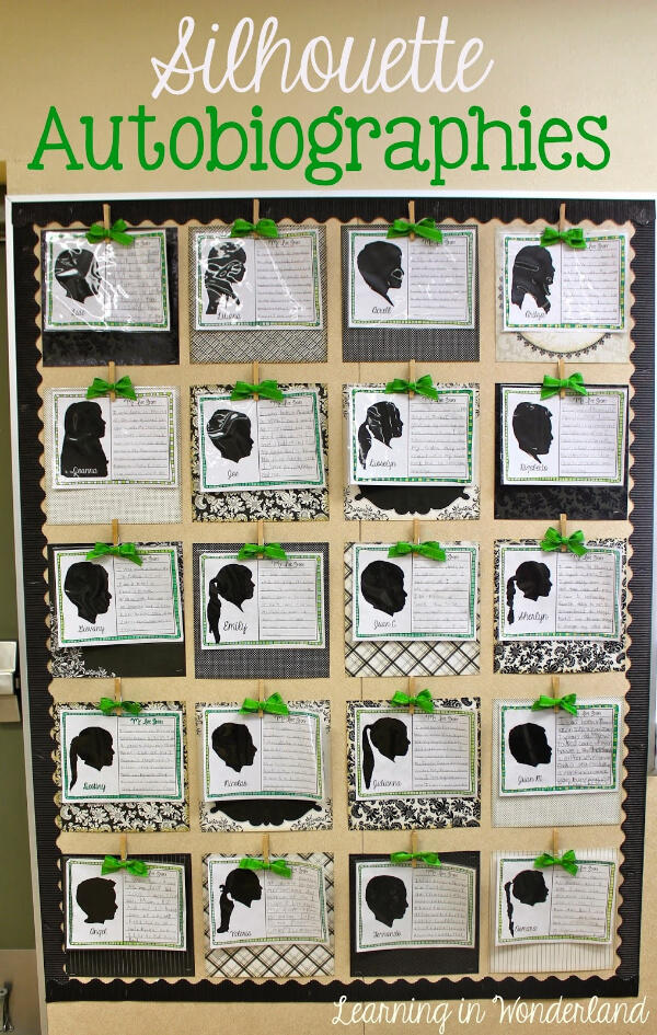 Bulletin Board Ideas For School Silhouette Autobiographies Bulletin Board Idea
