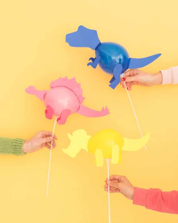 Creative Things to Do with Balloons Mini Dinosaur Balloon Sticks Craft For Kids