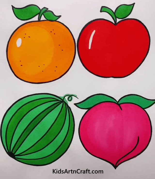 Fruits And Vegetables Drawing Project For Kids Spherical Fruits And Vegetables 
