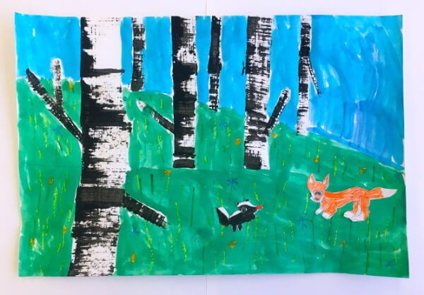 Art Project Ideas for 2nd Grade Birch Tree Landscape Drawing For 2nd Grade