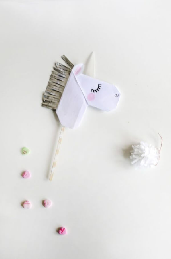 Simple Origami Paper Unicorn Bookmark Craft For Kids