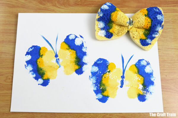 Quick Butterfly Printing Craft Activity With Sponges Spunky Sponge Crafts & Activities For Kids