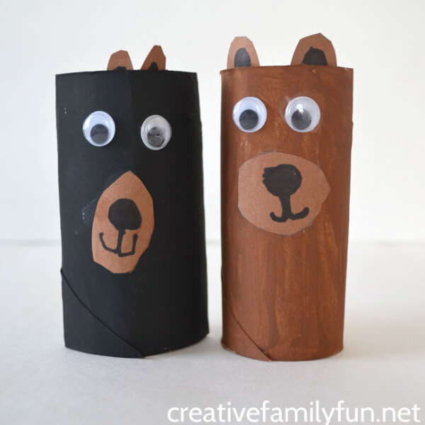 Cardboard Tube Teddy Bear Craft and activities for kids