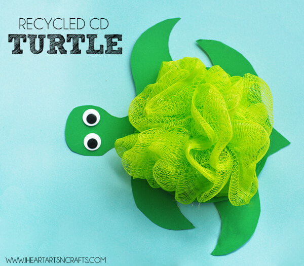 Make Adorable Turtle Craft With Recycled CDs