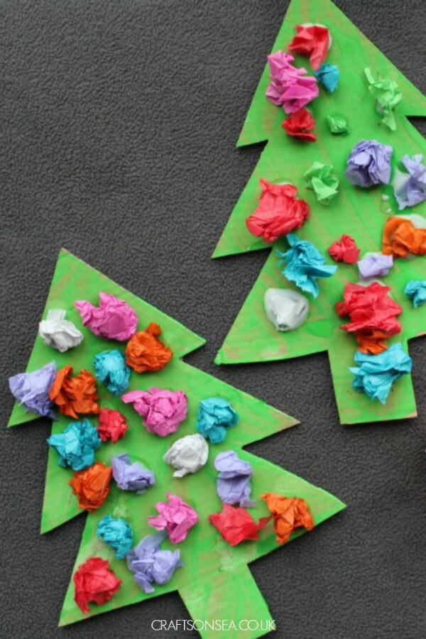 Sponge Painting Ideas for Christmas Colored Paper Christmas Craft Ideas