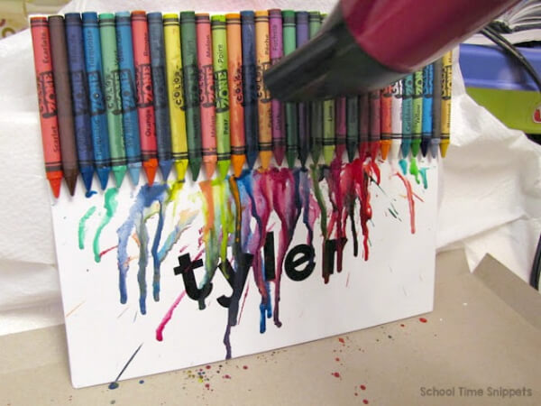 How to Make Melted Crayon Canvas Project For Preschoolers Art Activity Ideas For Toddlers & Preschoolers