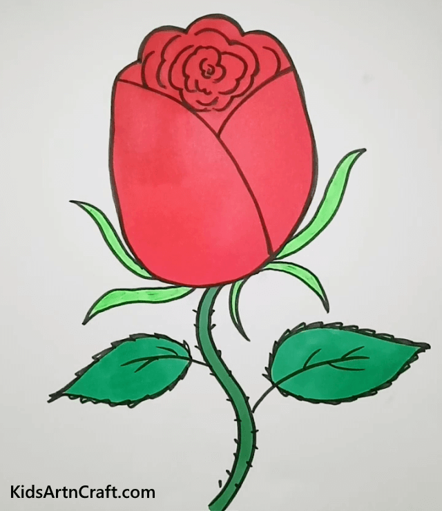 Creative Drawing & Coloring Activities for Kids Beautiful Rose