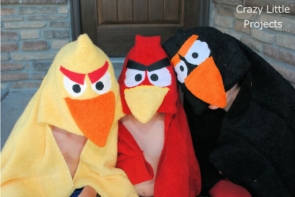 DIY Angry Birds Hooded Towel Craft Ideas Angry Birds Crafts & Activities for Kids