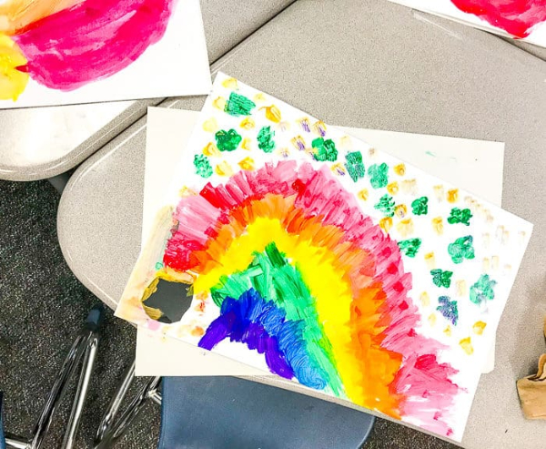 St. Patrick’s Day Crafts for Toddlers St. Patrick's Day Rainbow Art