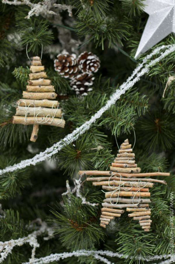 Handmade Twig And Wire Christmas Ornaments