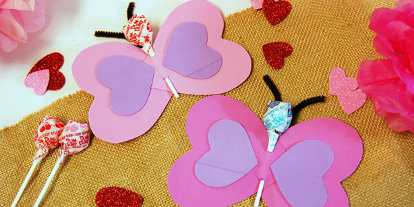 Dum Dums Valentine's Day Butterfly Craft Valentine's Caterpillar & Butterfly Craft Ideas